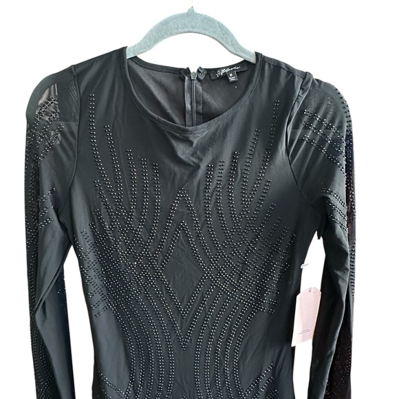 NWT Blashe Sequin Beaded Beautiful Party Dress Black Women’s Size Medium Tags - Picture 3 of 5